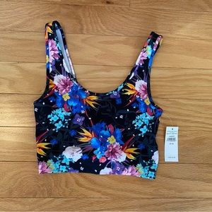 AE American Eagle Crop Top Floral Tropical Print Womens XS NWT Sport Bra